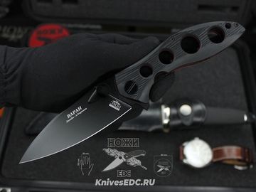 Складной нож НОКС Варан (Black Red) 335-708406 c клинком из стали D2, рукоять G10