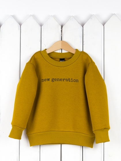 Джемпер из футера 3-х нитки с начесом горчичный