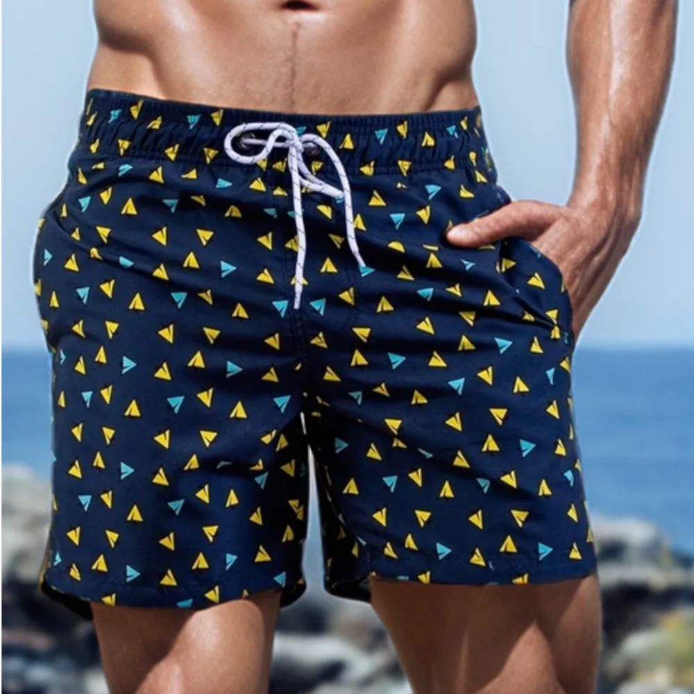 Мужские шорты темно-синие с принтом Romeo Rossi RR9504-19