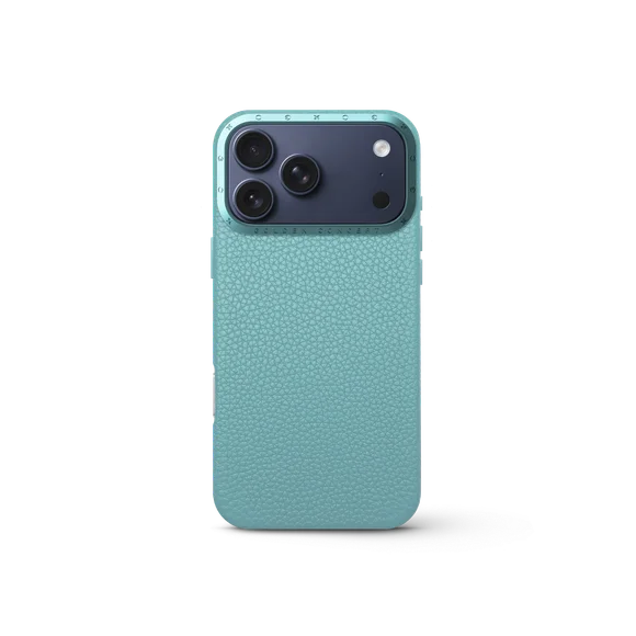 Чехол для iPhone 17 - Зернистая кожа - голубой