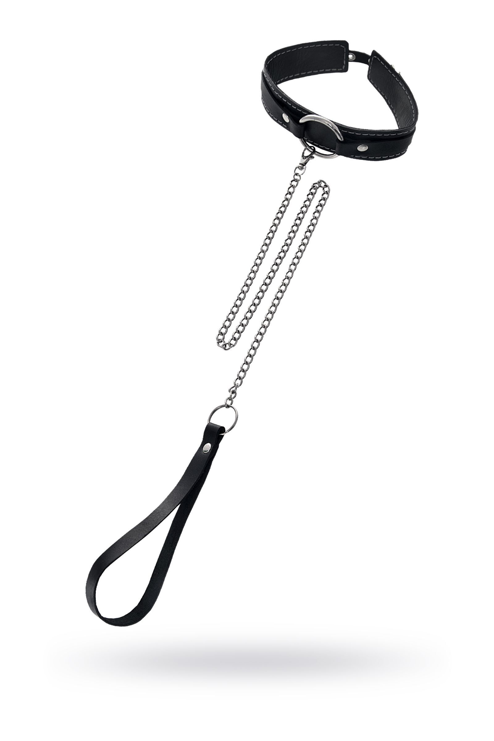 Кожаный ошейник-чокер с поводком