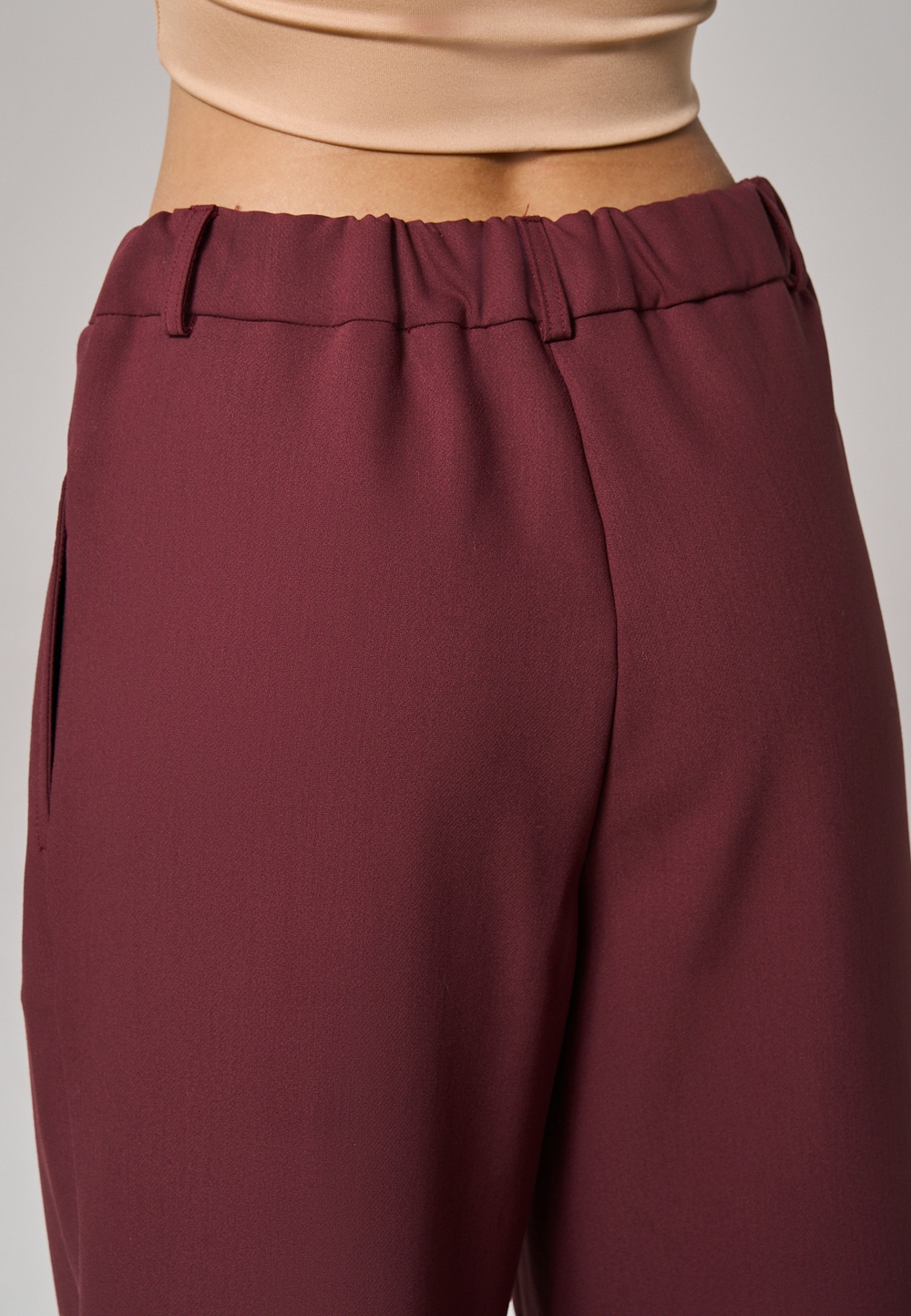 Брюки палаццо бордовые