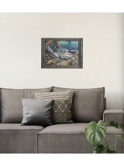 Картина деревянная "Сом" 41х30х3 см