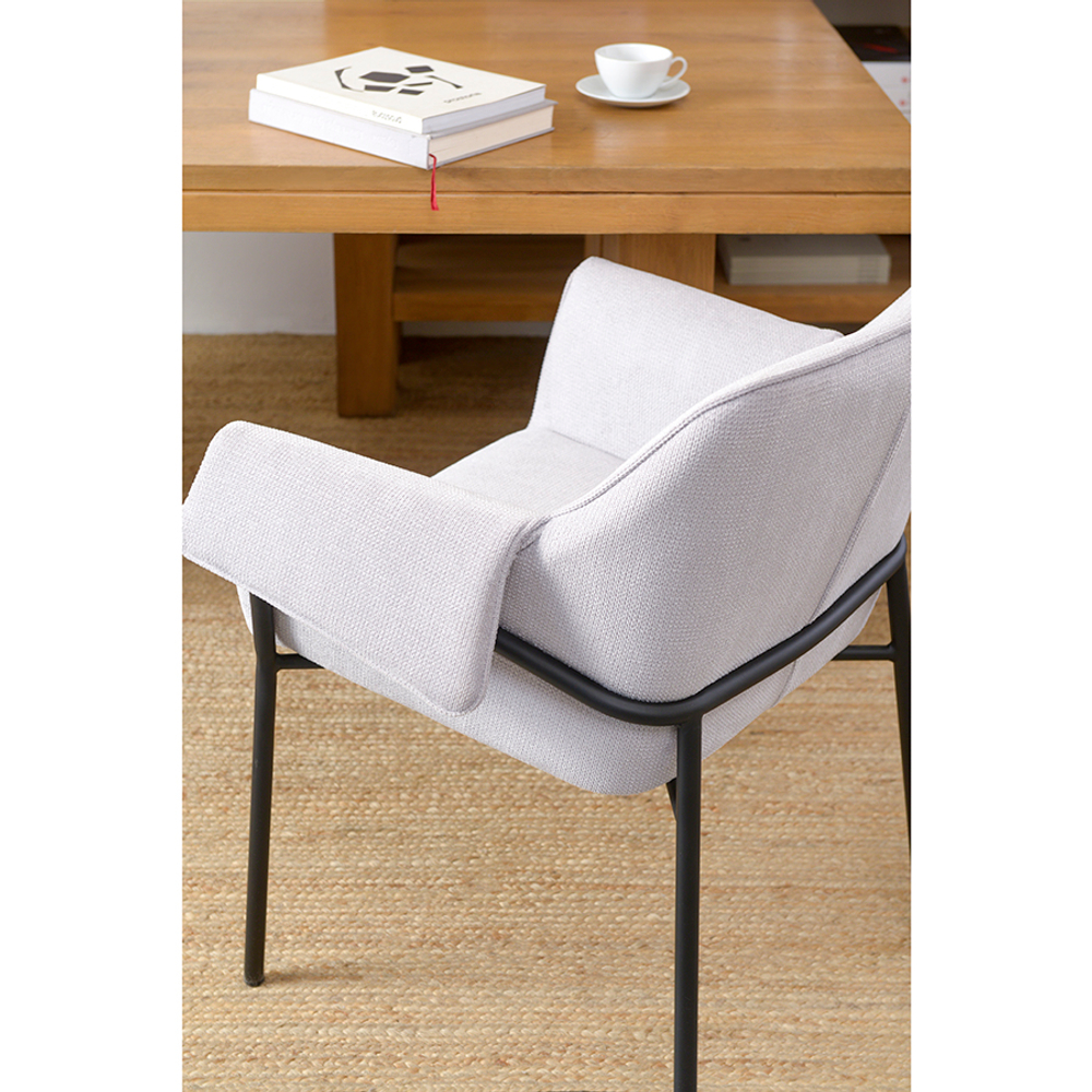 Стул Bergenson Bjorn Aline, шенилл, светло-серый