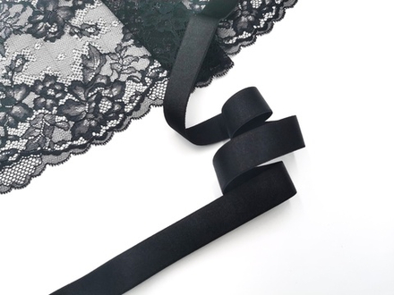 Бретелечная резинка с блеском, Lauma, 25мм, черная, (Арт: BR740/25-170), м