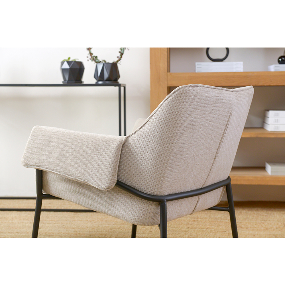 Лаунж-кресло Bergenson Bjorn Aline, шенилл, серо-бежевое