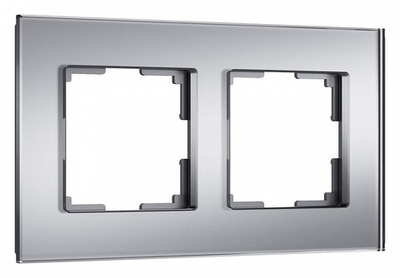Рамка на 2 поста Werkel Senso (серебряный, стекло soft-touch) W0023106
