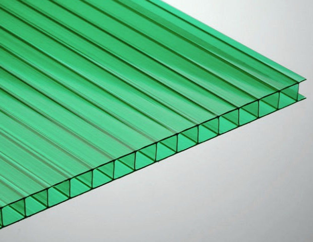 Поликарбонат зеленый UltraPlast 4мм (2100*12000) 0,55 плотность