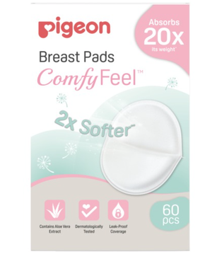 PIGEON Comfy Feel Breast Pads Вкладыши для бюстгралтера с алоэ, 60 шт в уп.
