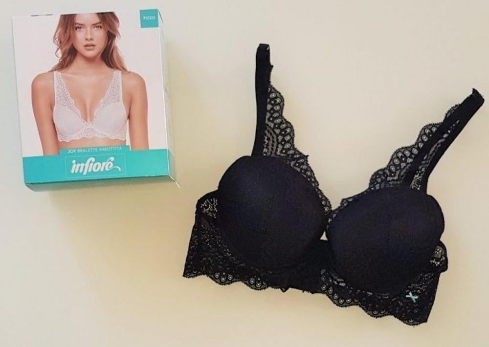 Бюстгальтер-бралетт с цветочным кружевом (Размер: 3B) (Цвет: черный)