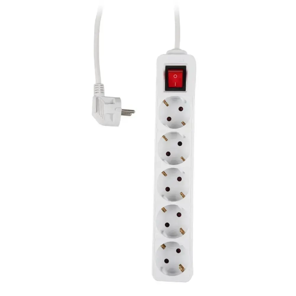 Удлинитель бытовой ФАZA с заземлением и выключением 5 гнезд 3 метров FTS-05-300