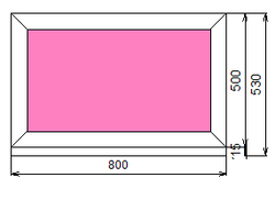 Пластиковое окно 500 х 800 ТермА Эко с глухой створкой