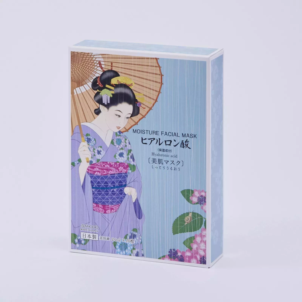 Aishodo  Увлажняющая маска для лица на основе гиалуроновой кислоты Айшодо Майко- Maiko Moisture Facial Mask Hyaluronic Acid, 10 шт.