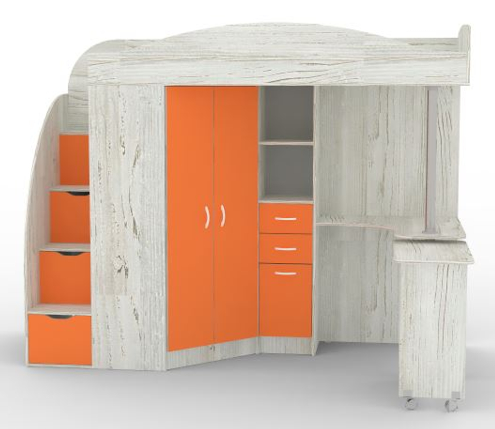 Кровать-чердак КарИВи Юниор 4 Винтерберг Оранжевый