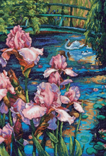 "Ирис и лебедь"-35264 вышивка