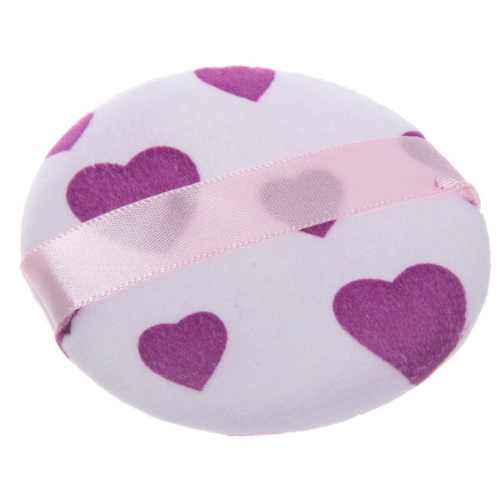 Пуховка для нанесения косметических средств «Beauty - Love», микс 3-4 цвета, d-7,8см