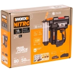 WORX WX842 аккумуляторный гвоздезабивной пистолет (1 x 2 Ач, ЗУ)