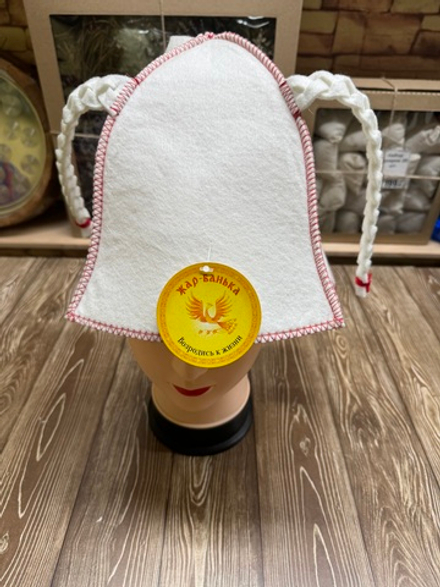 Шапка банная с косичками