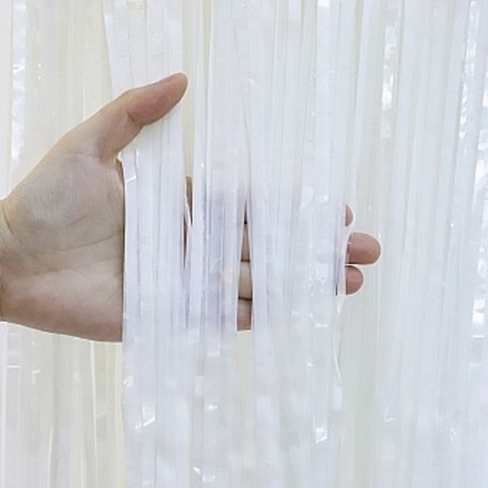 Занавес Дождик Белый, Металлик, 100*200 см,