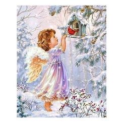 Almaz qaşlarla tablo \ Алмазная вышивка \ Diamond painting Рождественский ангел