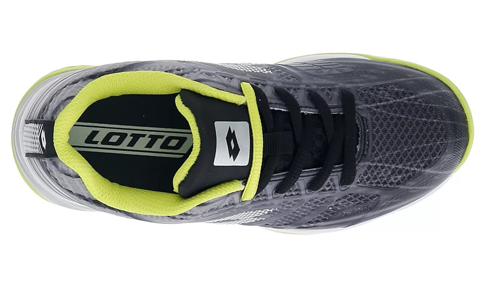 Детские теннисные кроссовки Lotto Mirage 300 All Round Junior - all black/all white/acacia green