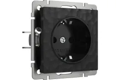 Розетка Werkel Hammer с заземлением черная 36176