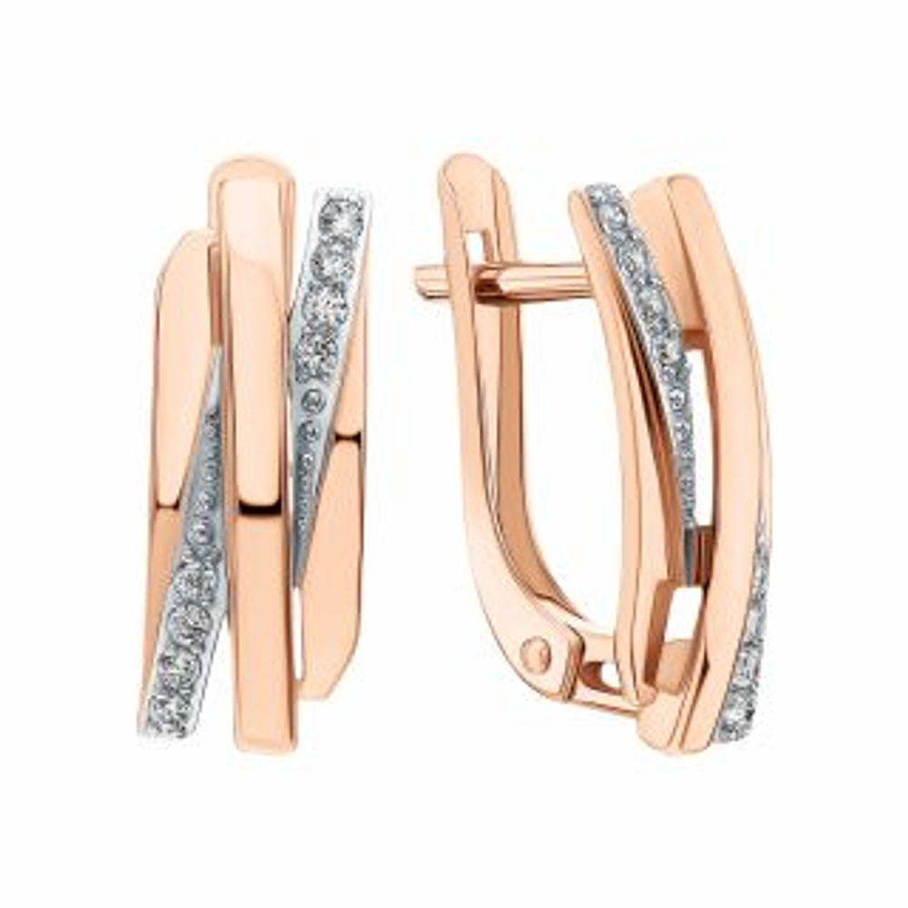 Серьги из золота с фианитами