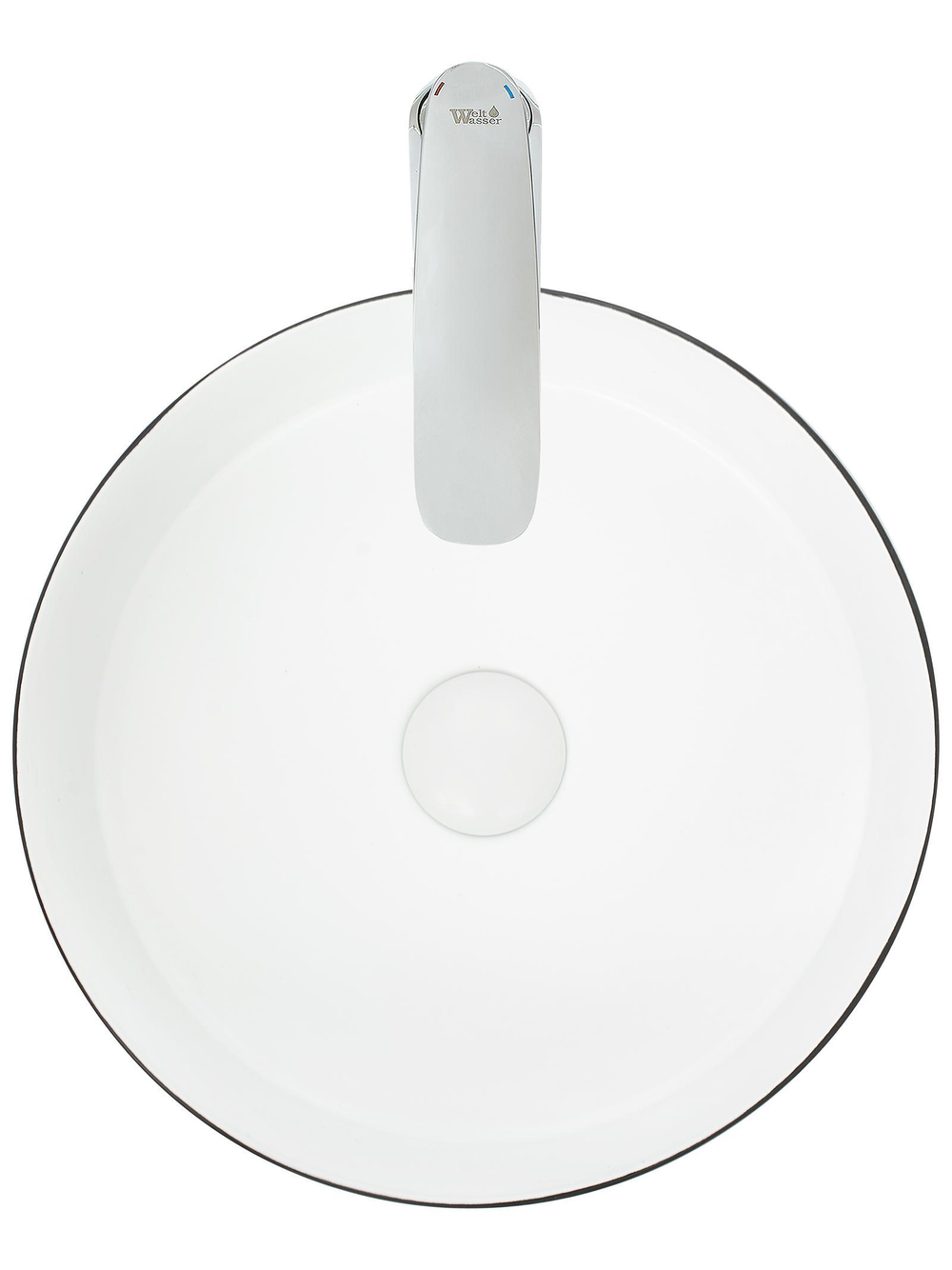 Раковина накладная (черная белая) WeltWasser WW  ELBACH M3134 BW 355х355х120