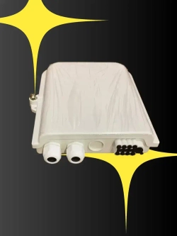 Оптическая распределительная кросс-муфта FTTH GJS-X30B, 1x8, 200х215х54мм, белый