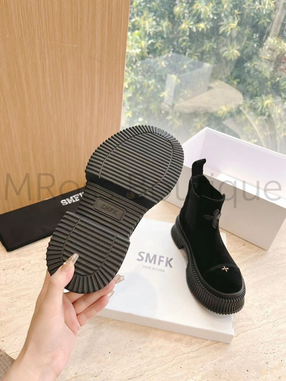 Женские замшевые черные ботинки челси SMFK Compass премиум класса