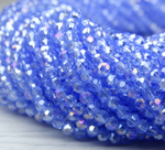 БШ017ДС3 Хрустальные бусины "32 грани", цвет: светло-голубой AB прозрачный, 3 мм, кол-во: 95-100 шт.