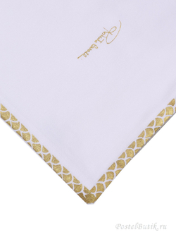 Постельное белье семейное Roberto Cavalli Gold белое