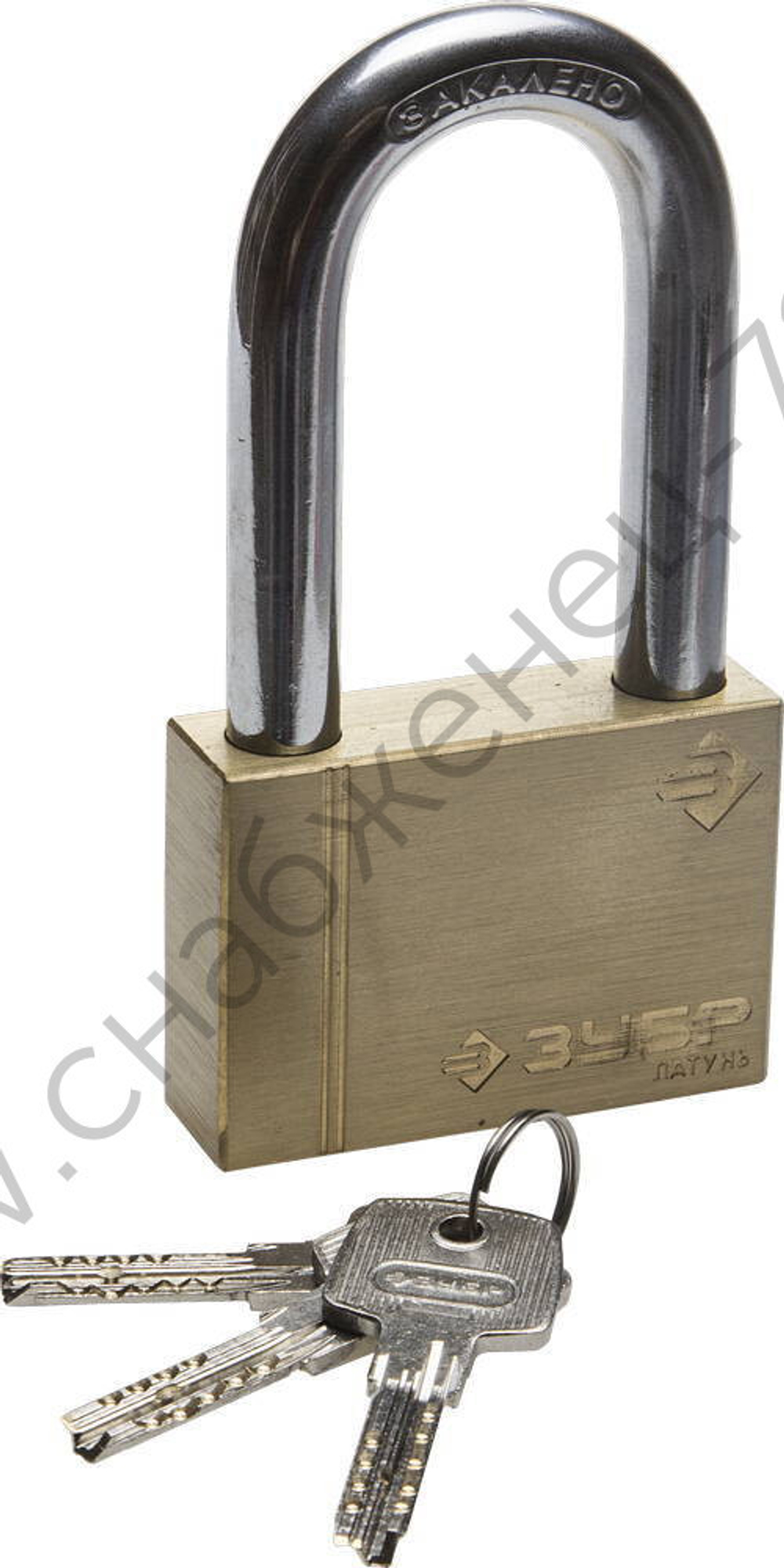 ЗУБР 70 мм, удлиненная дужка латунный корпус, навесной замок (37299-70-1)