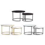 Журнальный стол Woodville Плумерия черный мрамор, черный