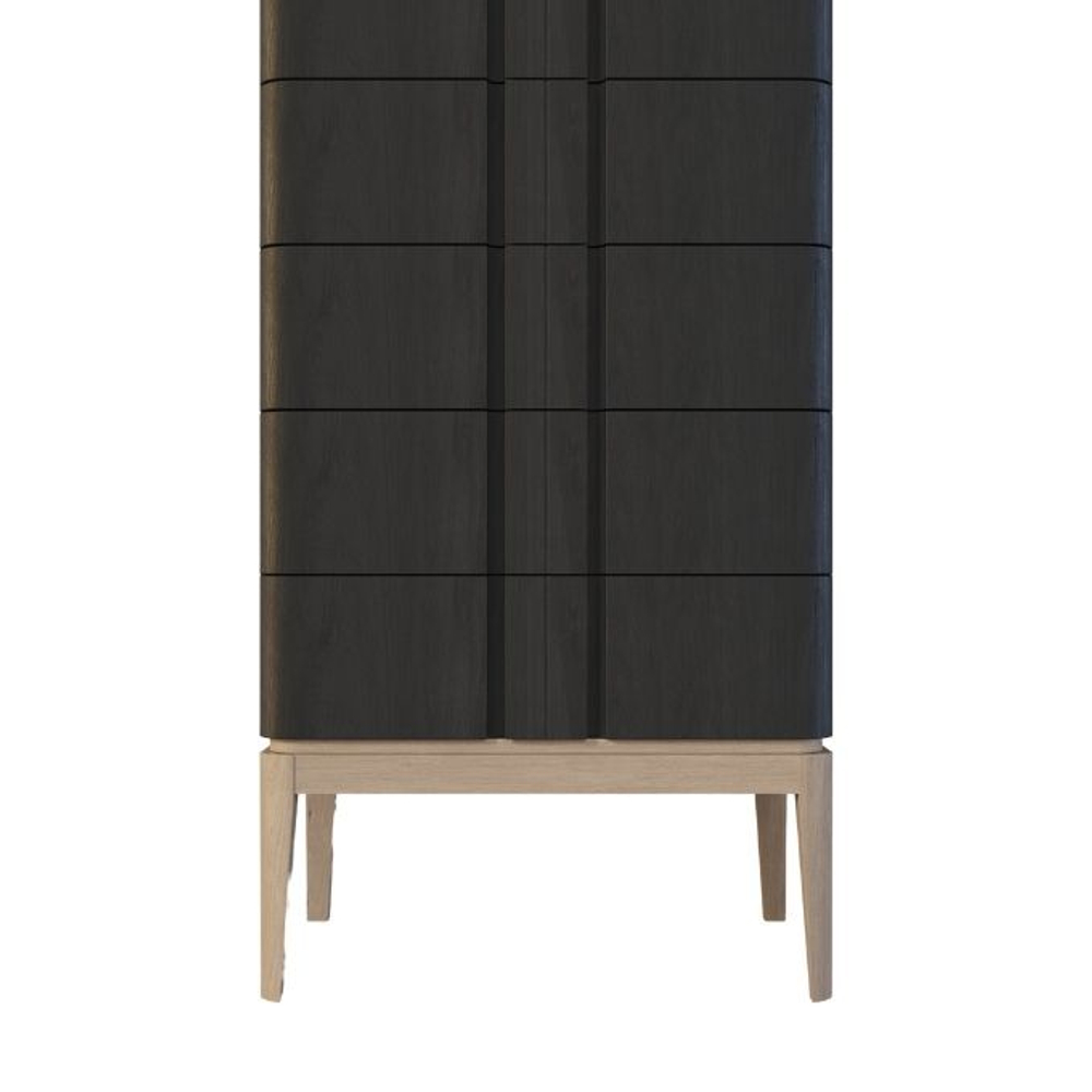 Комод Иконс с 5 ящиками (черный/беленый дуб), фото 3