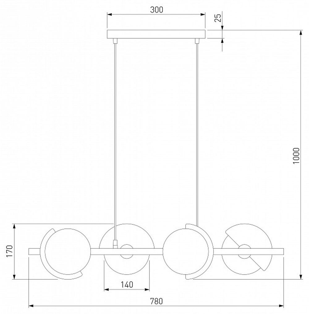 Подвесная люстра Eurosvet Moity 70149/4 черный/латунь