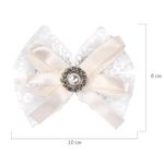 Бант для волос НАБОР 2 шт. и 1 шт., 10х8 см, на заколке, белый, АССОРТИ, MONTE VITA, 457119