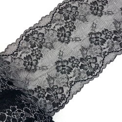 Кружево эластичное черный/белый 24 см