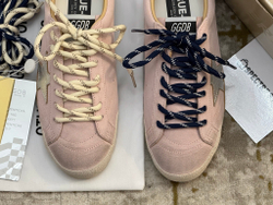 True-Star In Pastel Pink Suede With Silver Star