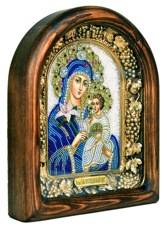 Икона Пресвятая Богородица Неувядаемый цвет бисер