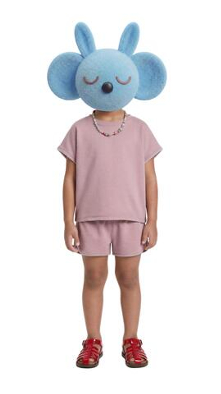 ZARA КОМПЛЕКТ ИЗ ФУТБОЛКИ И ШОРТОВ-БЕРМУД С КОНТРАСТНЫМИ ДЕТАЛЯМИ, РОЗОВЫЙ