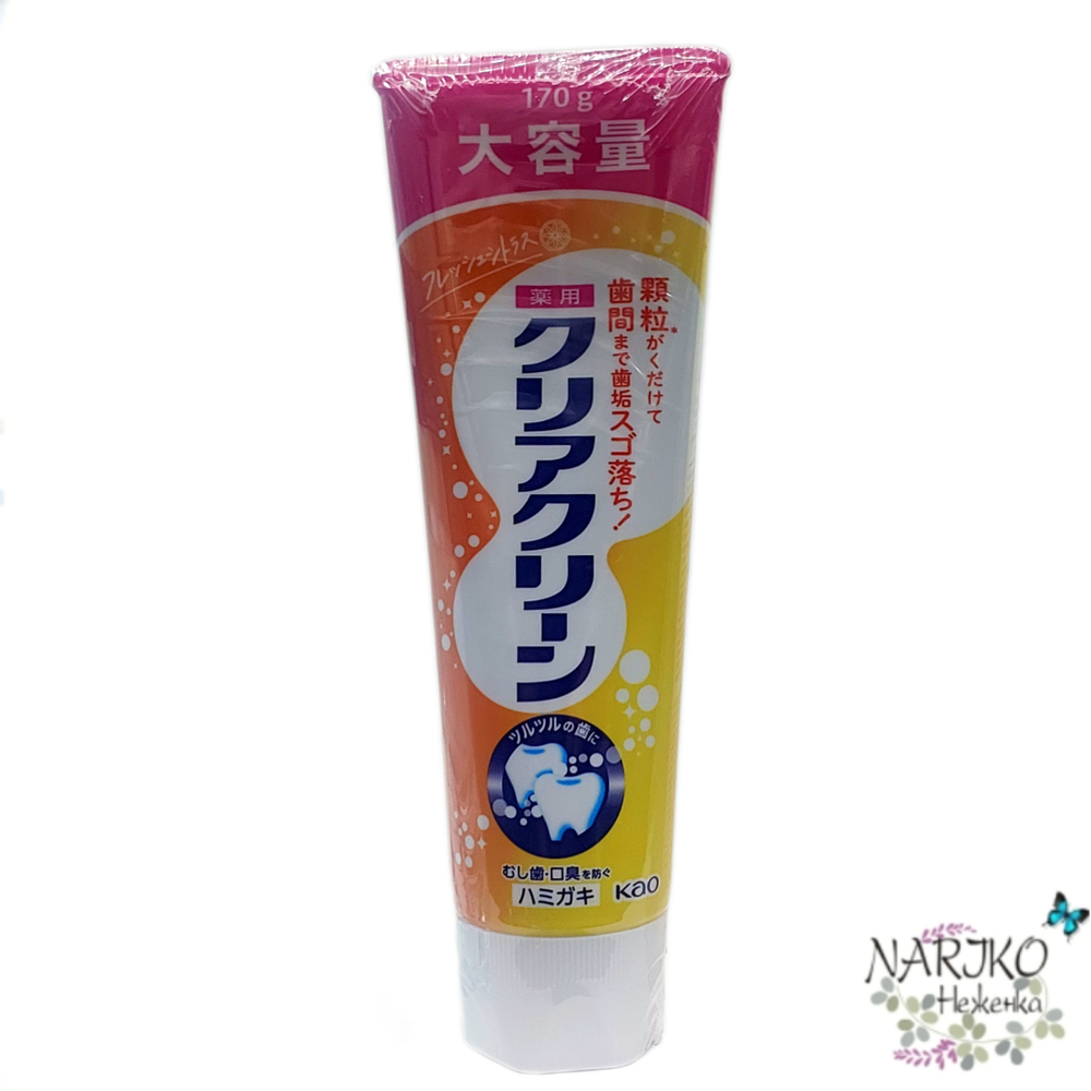 Зубная паста для удаления налёта и профилактики развития кариеса с гранулами KAO ClearClean аромат цитруса и мяты, 170 гр.