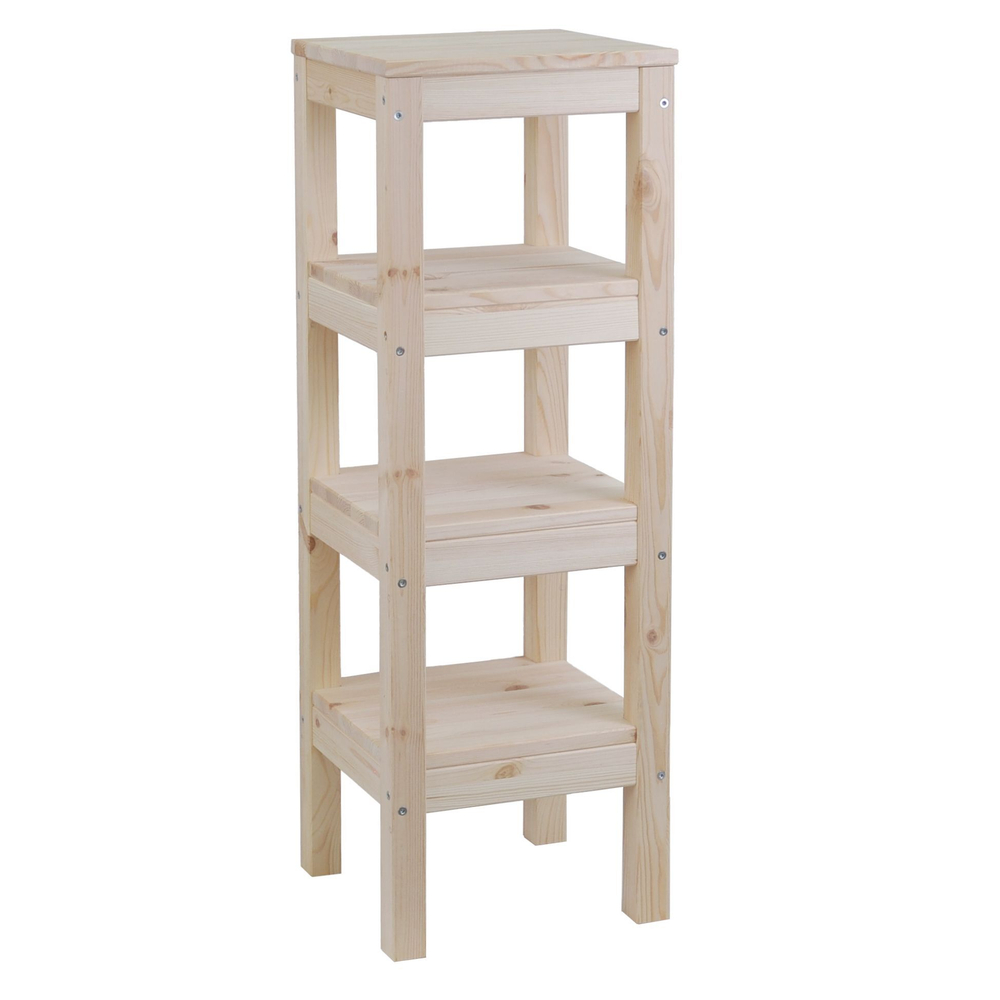 Стеллаж деревянный Ральф из массива сосны, без отделки