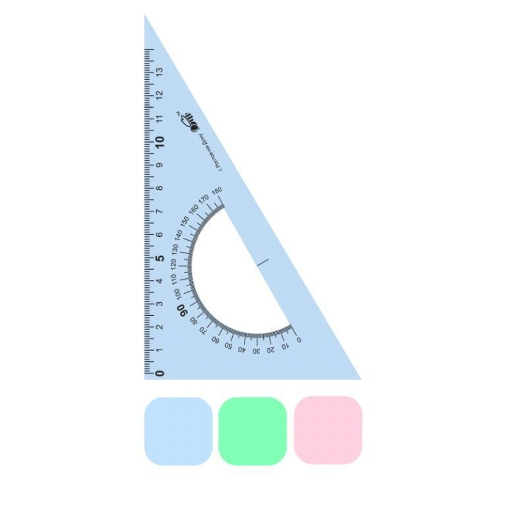 Треугольник пластиковый 15 см 30/60 + транспортир (Пчелка)