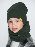 детская шапка из итальянской шерсти зеленая