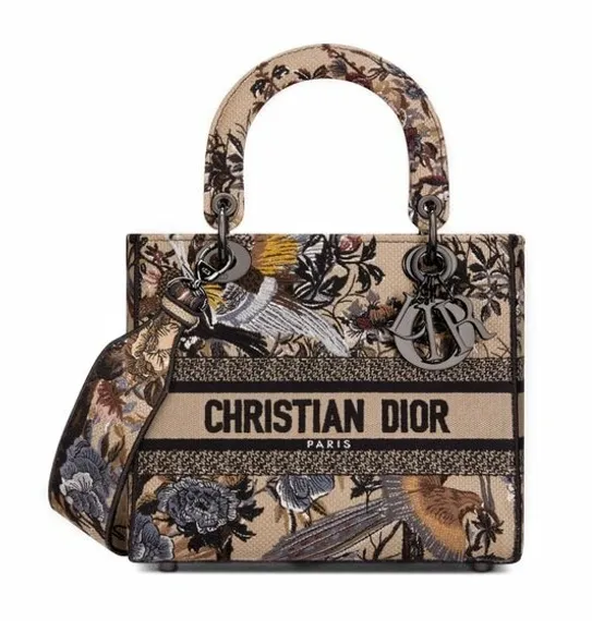 Женская сумка Dior Lady D-lite, модель среднего формата бежевый