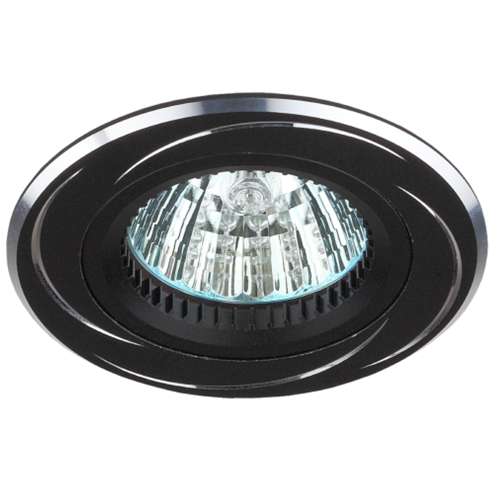 Встраиваемый светильник алюминиевый ЭРА KL34 AL/BK/1 поворотный MR16 12V 50W черный