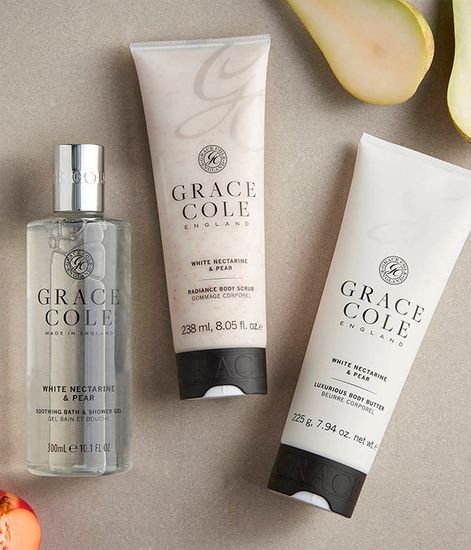 Белый нектарин и груша скраб для тела, Grace Cole