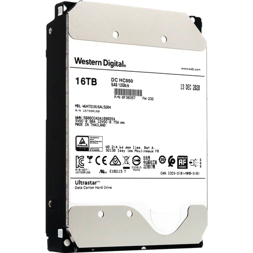 Серверный жесткий диск HDD Western Digital Ultrastar DC HC550 16TB SAS 7.2K 3.5" WUH721816AL5204