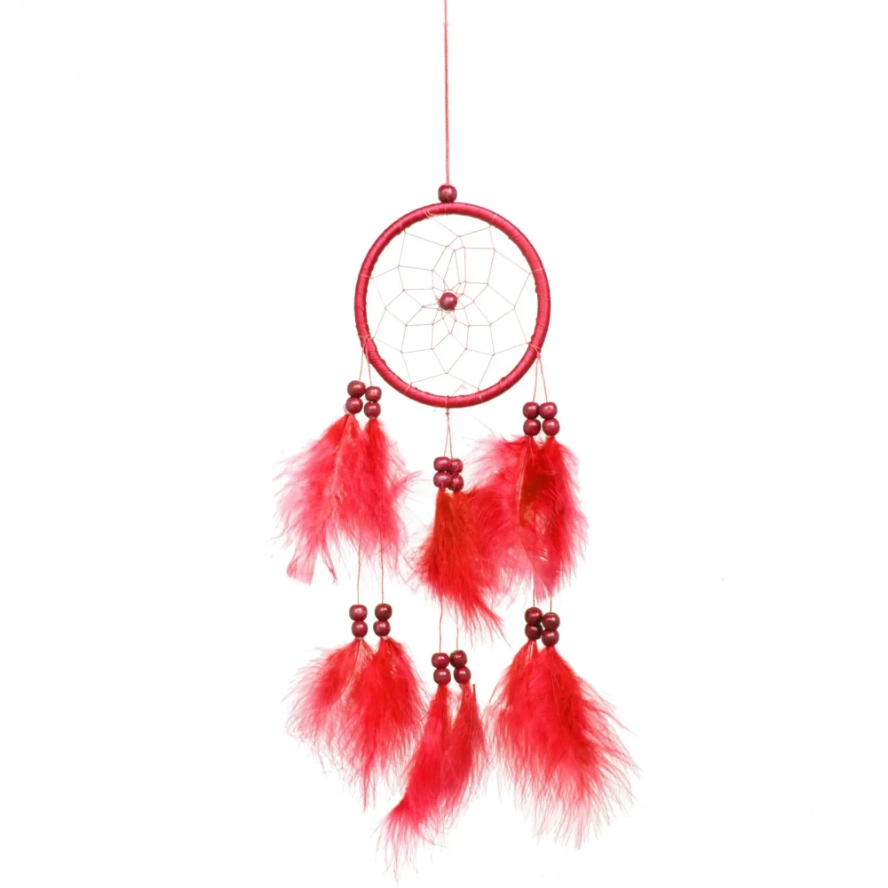 Украшение-оберег «Ловец Снов-Dream prince» 11*45см цвет красный